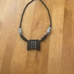 Beautiful Brown and White Beaded Necklace